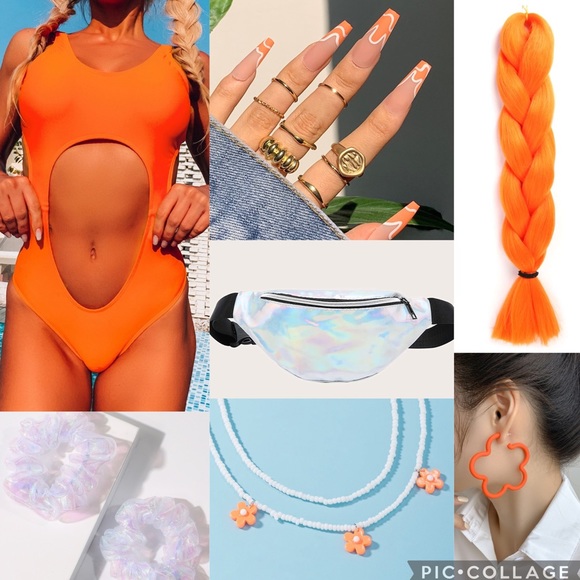 Neon Orange Festival Outfit Large